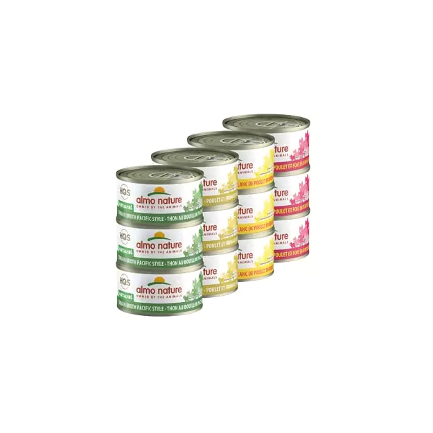 Almo Nature (1062H) Natural Rotational Pack 3 Chicken & Tuna Cat Can 12/70g