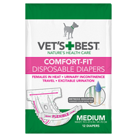 Vet's Best Perfect Fit Wash Female Diaper Medium 1 Pack