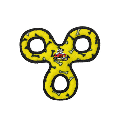 Tuffy Jr. 3-Way Bone Tug Dog Toy - Yellow Bone SALE