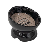 Dexypaws Raised Ceramic Cat Bowl, Black Cat 7oz