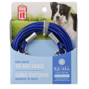 Dogit Pet Tether Dog Tie-out Cable - Blue - Medium - 4.6 m (15 ft)