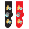 Foozys Ladies Socks - Cat & Fish Bowl - Red