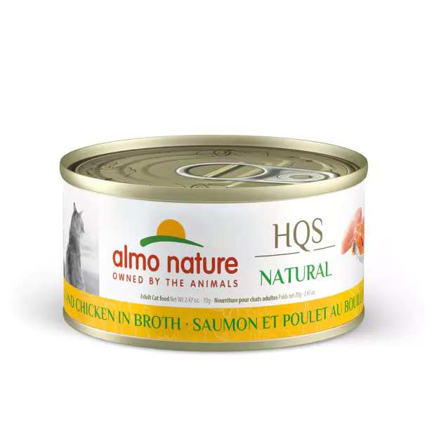 Almo Nature (1007H) HQS Natural Salmon and Chicken in Broth Cat Can 2.47oz (70g)