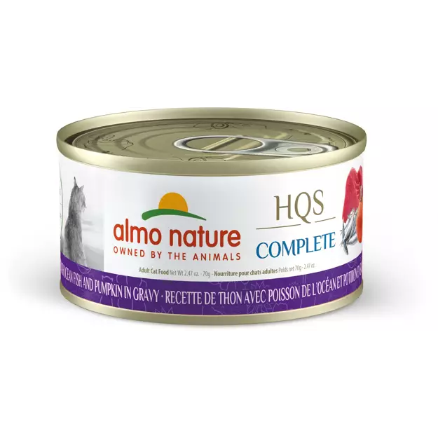 Almo Nature HQS Complete Tuna w/ Ocean Fish & Pumpkin in Gravy 2.47 oz (70g) (24cs) CASE
