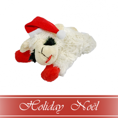 Multipet™ Holiday Lamb Chop® Laying Down with Santa Hat 6