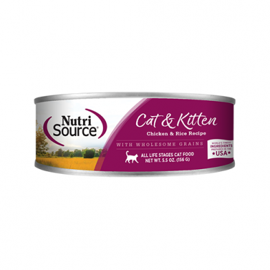 NutriSource® Chicken & Rice Formula Wet Cat Food 5.5 oz (NEW) SALE