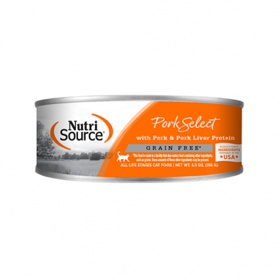 NutriSource® Pork & Pork Liver Select Grain Free Wet Cat Food 5.5 oz (NEW) SALE