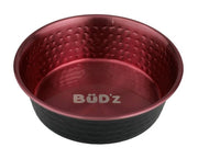 Bud'z Stainless Steel Bowl in Hammered Pink