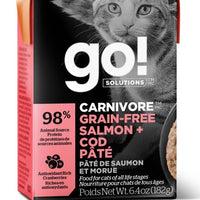 Go! Carnivore Grain Free Salmon And Cod Pate Cat 6.4oz