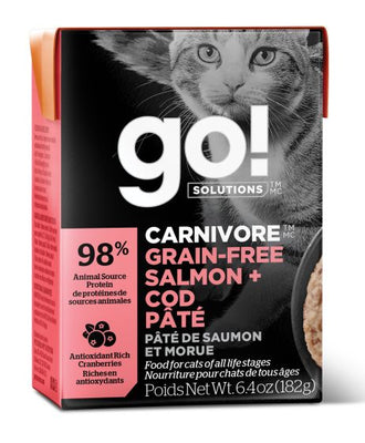 Go! Carnivore Grain Free Salmon And Cod Pate Cat 6.4oz