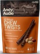 Andy & Audie Rawhide Free Chew Twists 6" Peanut Flavour - Natural Pet Foods