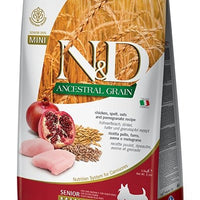Farmina Ancestral Grain Senior Chicken & Pomegranate Mini 5.5 lbs - Natural Pet Foods