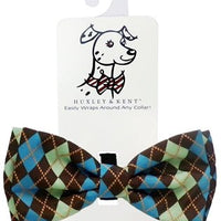 Huxley and Kent - Bow Tie - Teal Argyle - Natural Pet Foods