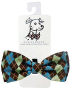 Huxley and Kent - Bow Tie - Teal Argyle - Natural Pet Foods