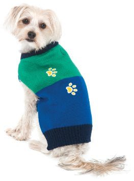 Lookin' Good Dog Sweater - Green & Blue - Natural Pet Foods