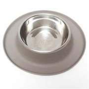 Messy Mutts Silicone Feeder with Stainless Bowl 1.5 Cups Medium Grey - Natural Pet Foods