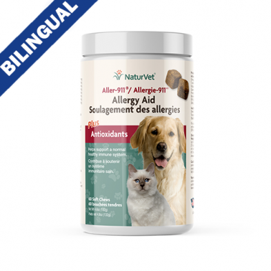 NaturVet® Aller-911® Allergy Aid Plus Antioxidants (60ct) Soft Chews for Dogs & Cats