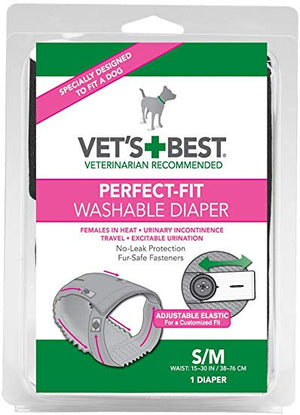 Vets Best Perfect Fit Wash Female Diaper Small Medium 1 Pack - Natural Pet Foods