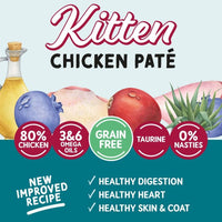 Naturo Grain-Free Kitten Chicken Pate Cat Food Pouches 3oz(85g) SINGLE POUCH (NEW)