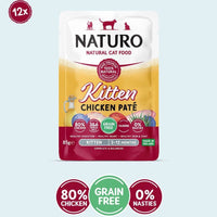 Naturo Grain-Free Kitten Chicken Pate Cat Food Pouches 3oz(85g) SINGLE POUCH (NEW)