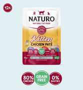 Naturo Grain-Free Kitten Chicken Pate Cat Food Pouches 3oz(85g) SINGLE POUCH (NEW)