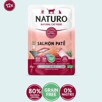 Naturo Grain-Free Salmon Pate Cat Food Pouches 3oz (85g) SINGLE POUCH (NEW)