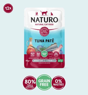 Naturo Grain-Free Tuna Pate Cat Food Pouches 3 oz(85g) SINGLE POUCH (NEW)