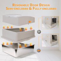 ALL FOR PAWS Go Fresh Enclosed Stainless Steel Litter Box - Sand