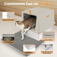 ALL FOR PAWS Go Fresh Enclosed Stainless Steel Litter Box - Sand