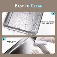 ALL FOR PAWS Go Fresh Stainless Steel No Mess Litter Box - Grey