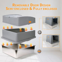 ALL FOR PAWS Go Fresh Stainless Steel No Mess Litter Box - Grey