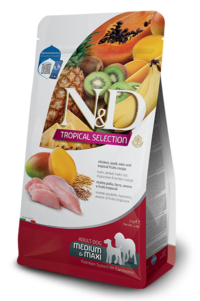 N&D Tropical Selection Canine Chicken, Spelt, Oats and Tropical Fruits Med/Maxi