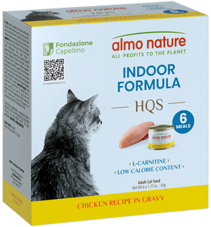 Almo Nature HQS Indoor Cat Food - Chicken Recipe In Gravy 6x50gr
