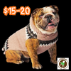 Chilly Dog Sweater Tan Fairisle SALE