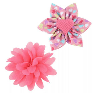 Li'l Pals® Embelishment 2-Pack, Pink Burst Flower & Pink Heart Flower Dog