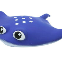 Bud'Z Latex Dog Toy With Squeaker - Stingray, Blue Dog 6in