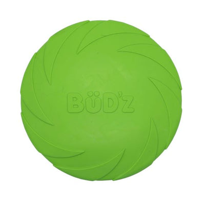 Bud'Z Rubber Dog Toy - Frisbee, Green Dog 9in (NEW)