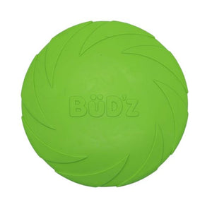 Bud'Z Rubber Dog Toy - Frisbee, Green Dog 9in