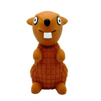 Bud'Z Latex Dog Toy With Squeaker - Beaver Dog 5in