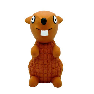 Bud'Z Latex Dog Toy With Squeaker - Beaver Dog 5in