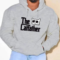 Hoodie "The Cat Father" Sweater Men's Grey Small (NEW)