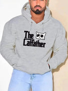 Hoodie "The Cat Father" Sweater Men's Grey Small (NEW)