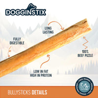 DOGGINSTIX Bully Sticks Cane Natural Dog Chews & Treats