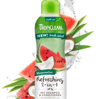 Tropiclean Watermelon Refreshing 2-in-1 Pet Shampoo & Conditioner For Pets 20oz