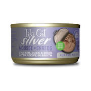 Tiki Cat® Silver™ Senior Mousse & Shreds with Chicken, Duck & Duck Liver Recipe in Broth Wet Cat Food 2.4oz