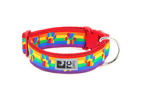 RC Pets Wide Clip Collar Rainbow Paws Medium SALE