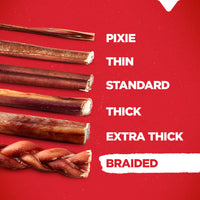 Natural Farm Pet Bully Cheek Sticks - Braided