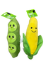 Riley & Rex Plush Pea Pods/Corn with Bottle Cruncher (NEW)