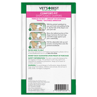 Vet's Best Comfort Fit Disposable Female Diaper Dog 12pk Small