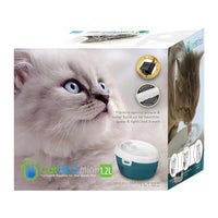 H2O drinking fountain for cat (1.2 liters) white and blue-green